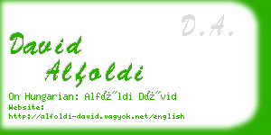 david alfoldi business card