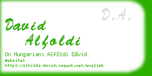 david alfoldi business card
